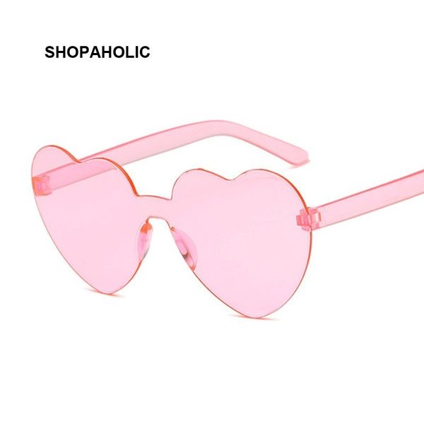 

new one piece love heart lens sunglasses women transparent plastic glasses style sun glasses female clear candy color lady, White;black