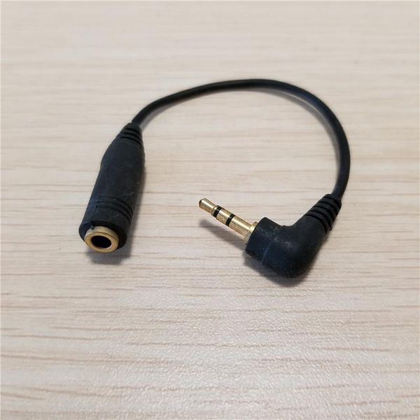 

90 degree elbow 2.5mm x 3.5mm male to female audio data extension cable black 10cm