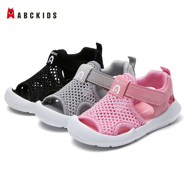 

abckids новое лето унисекс детская обувь бренд открытый носок малыш девушки сандалии ортопедические спортивные искусственная кожа детские ма, Black;red