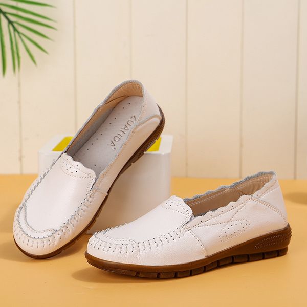 

women shoes woman genuine leather flat shoes female casual work flats women flats comfortable and breathable ladies, Black