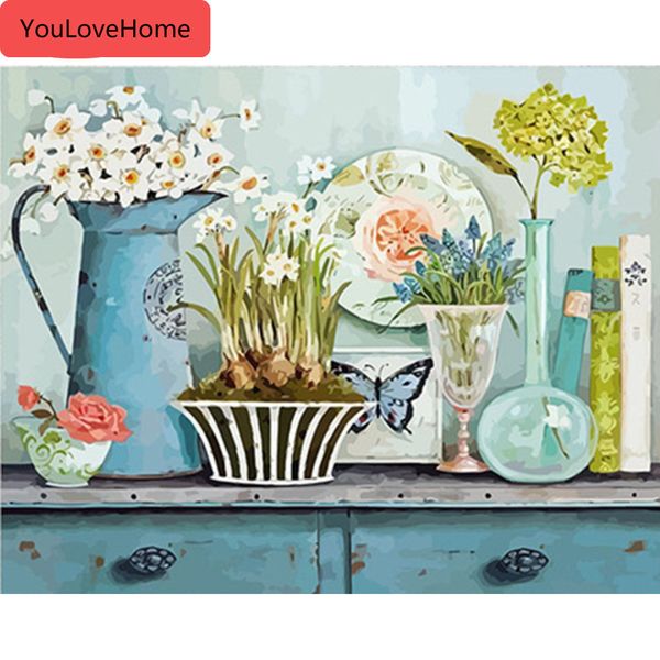 

painting by numbers flowers kits drawing canvas handpainted pictures home decoration diy oil art gift animals art picture