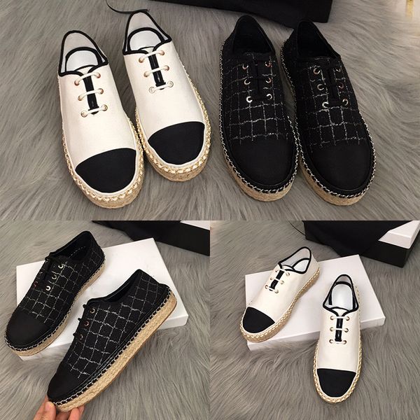

designer womens canvas shoes luxury black apricot square lattice casual shoes with box size 35-40