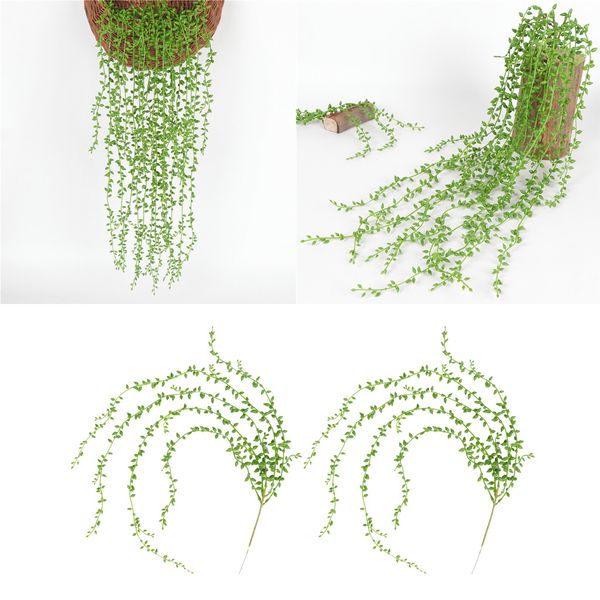 

2pcs artificial wall hanging succulents plants string of pearls valentines tears decorative