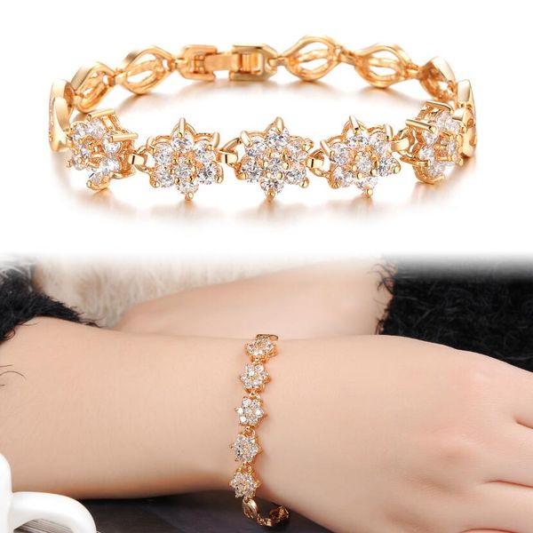 

fashion- jewelry snowflake shape bracelerts 18k gold palated wedding bracelets for bridal women fashion of shipping, Black