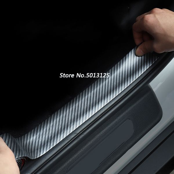 

car styling carbon fiber rubber door sill protector goods for w176 w117 w212 w204 c63 cla gla a 45 amg accessories