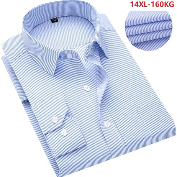 

autumn men long sleeve shirt striped formal business shirts plus size big 6xl 7xl 8xl 9xl 10xl office dress shirts 12xl 54 56 52, White;black