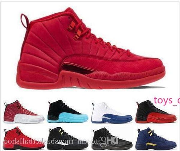 

time-limited mens 12 12s basketball shoes gym red bulls flu game university blue college navy dark grey men shoes sports sneakers