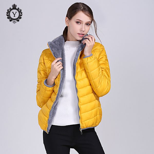 

coutudi 2019 new brand design winter collections of jacket stylish reversible womens quilted coat jackets fleece warm parkas top, Black