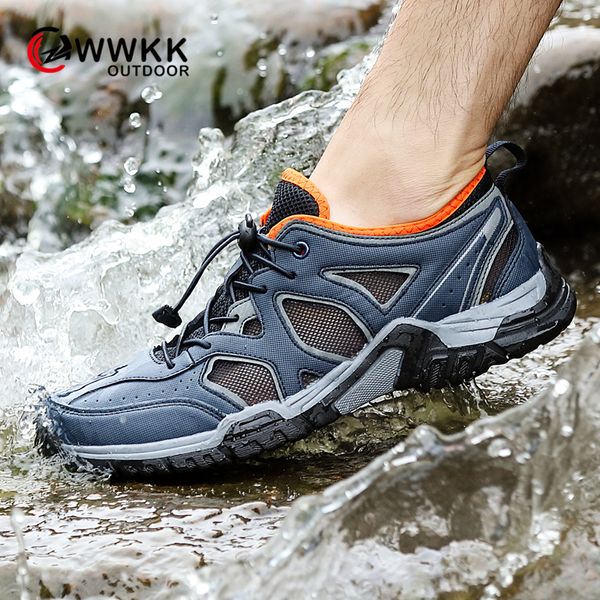 

wwkk sneakers water shoes men barefoot outdoor beach sandals upstream aqua shoes quick dry river sea diving swimming