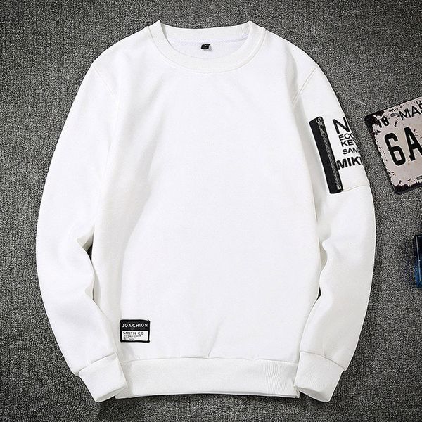 

white hoodie men's new style casual fashion patchwork o-neck long sleeves japanese hoody thin blouse harajuku sweatshirt, Black