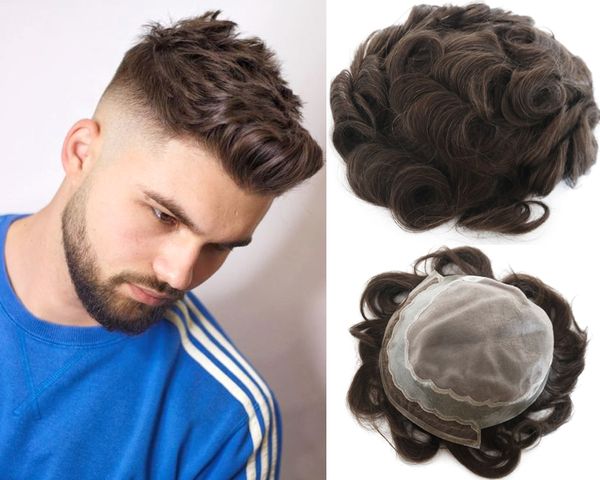 2019 Hot Selling Dark Brown Color Toupee For Men Fashion Full Lace