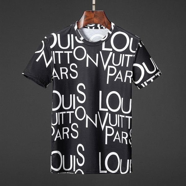 

luxury mens designer t shirt letter print round nec short sleeve black white fashion men women tees, White;black