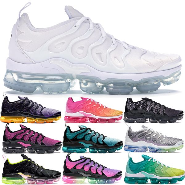 

aurora green geometric black laser fuchsia plus tn running shoes men womens olympic triple white rainbow game royal air cushion sneakers, White;red