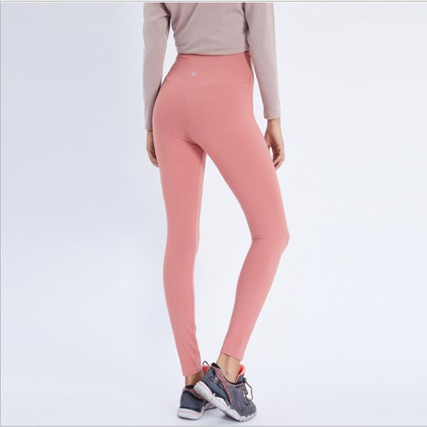 

2020 new lu yoga pants nylon brushed high waist raised hips running tight feet fitness pants female fashion brand pants #111