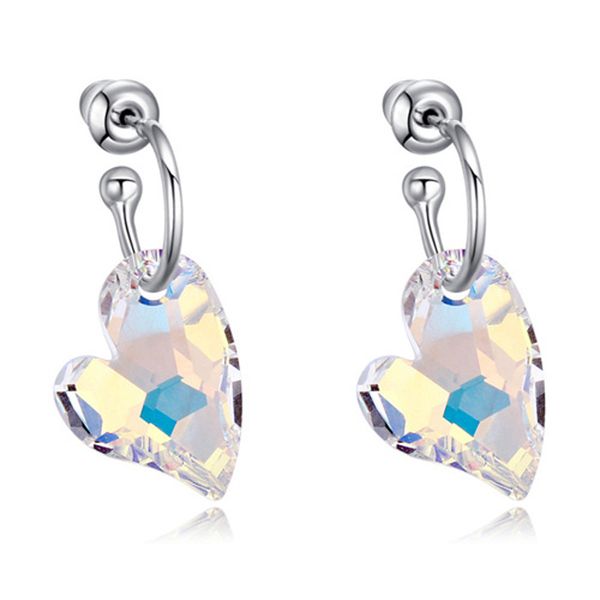 

высокое качество формы сердца кристалл мотаться серьги сделано с swarovski elements лучший рождественский подарок для подруги, Golden;silver