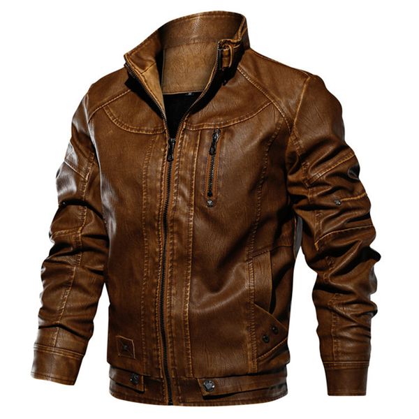 

2019 new men pu jacket leather coats motorcycle jackets spring autumn slim fit windbreaker fashion male outerwear brand clothing, Black