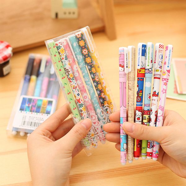 

6pcs/lot korean cute cartoon multicolor gel pen printing stationery student escolar novelty gift office material school supplies