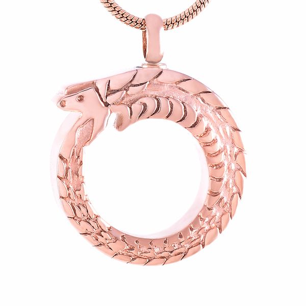 

ijd9419 нержавеющая сталь кремация розовое золото круглой формы змея мемориал для пепла урна подвеска урна сувенир ожерелье мужчины ювелирны, Silver