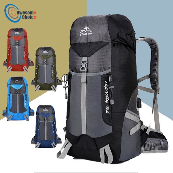 

quality 55l waterproof climbing hiking backpack rain cover bag camping mountaineering backpack sport outdoor bike bag