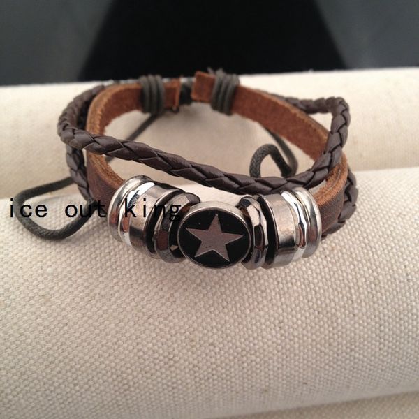 

boutique hiphop hip hop jewelry wholesale hipster leather bracelet 1pcs, Black