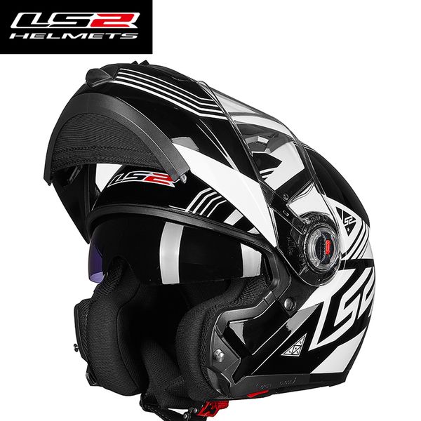 

ls2 ff370 men flip up motorcycle helmet with inner sunny shield modular moto cruise automotive accessories helmets