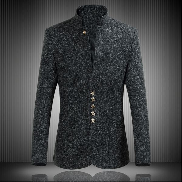 

spring men's casual long sleeve suit jacket ,high-quality single-breasted collar suit men's clothing ,chinese style blazers, White;black