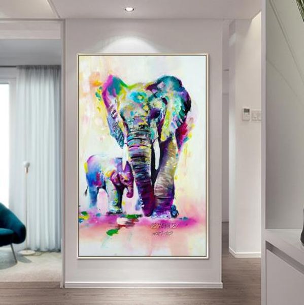 

oil watercolor painting waterproof matte cloth nordic style animals elephant zebra frog deer gorilla no frame colorful decration