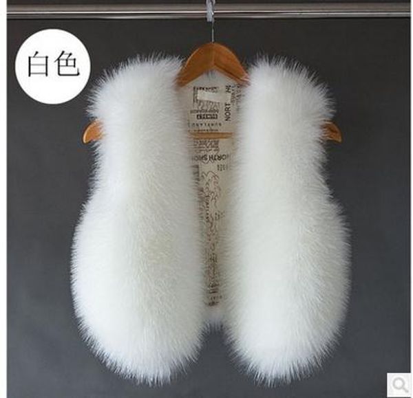 

women short section autumn and winter sleeveless jacket faux fur vest coats casual female waistcoats female vests s/2xl k415, Black;white