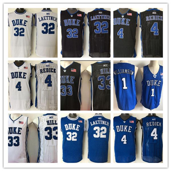 

duke blue devils college jersey 4 jj redick 32 christian laettner 33 grant hill 1 zion williamson all stitched ncaa basketball jerseys, Black