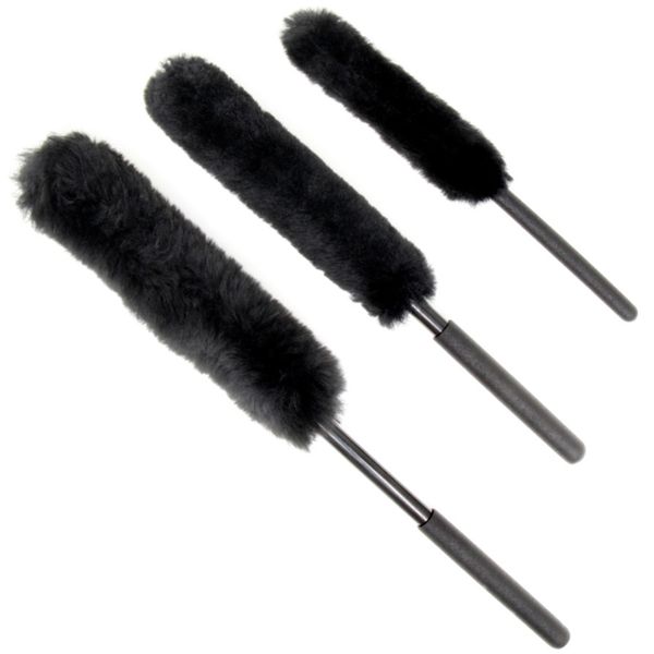 

3pcs/set detailing portable dust cleaning wash artificial wool soft hair wheel brush tool universal multipurpose black scrub car