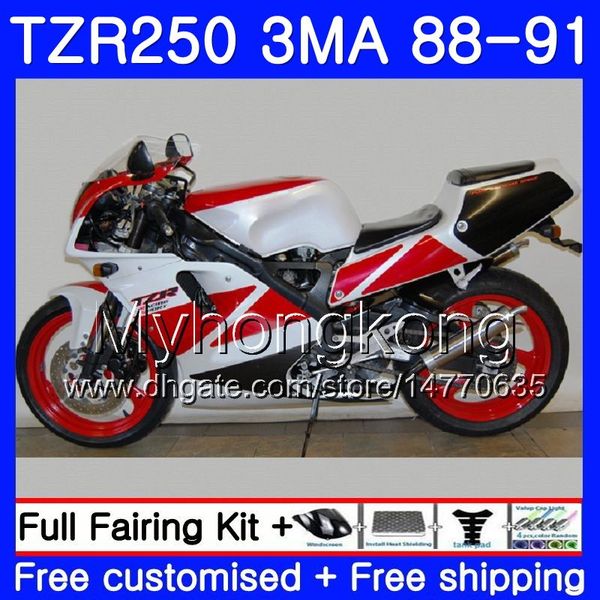 YAMAHA fabrikası kiti beyaz kırmızı TZR250RR TZR-250 TZR 250 88 89 90 91 Gövde 244HM.38 TZR250 RS RR YPVS 3MA TZR250 1988 1989 1990 1991