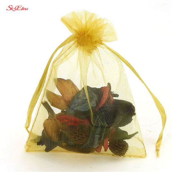 

10pcs/set organza jewelry wedding gift pouch bags 34*49cm plain color for party holiday new year use wedding favors and gifts 7z