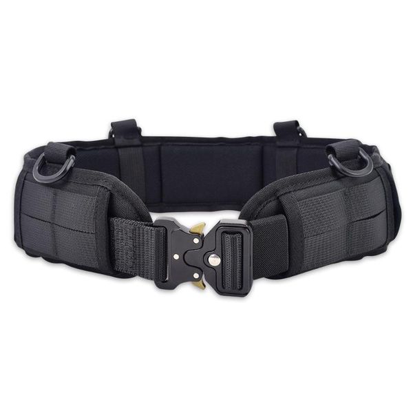 

waist support actionunion tactical belt set molle adjustable combat quick release paintball hunting outdoor cs, Black;gray