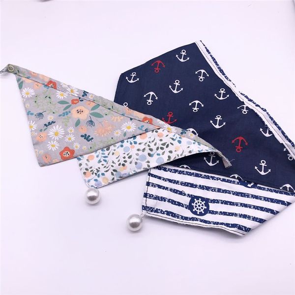 PetCharm Printed Saliva Towels - Soft Touch Bandanas for Cute Dogs & Cats; 2 Lovely Patterns, Fashionable Triangle Scarf
