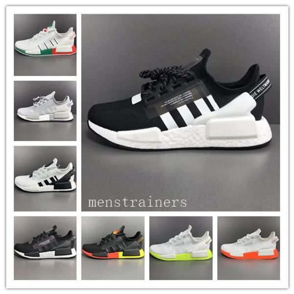 

2020 nmd r1 v2 japan iridescent runnig shoes triple black white grey metallic silver men women des chaussures trainer sneakers