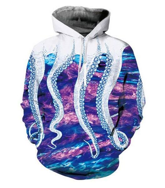 Neue Mode Harajuku Style Casual 3D -Druck Hoodies Galaxy Spave Octopus Männer / Frauen Herbst und Winter Sweatshirt Hoodies Coats BW0175