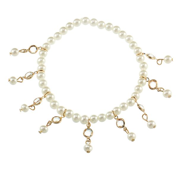 

pearl beach anklet bracelets & bangles gold color bracelet femme for women party jewelry gift personalized bracelet, Black