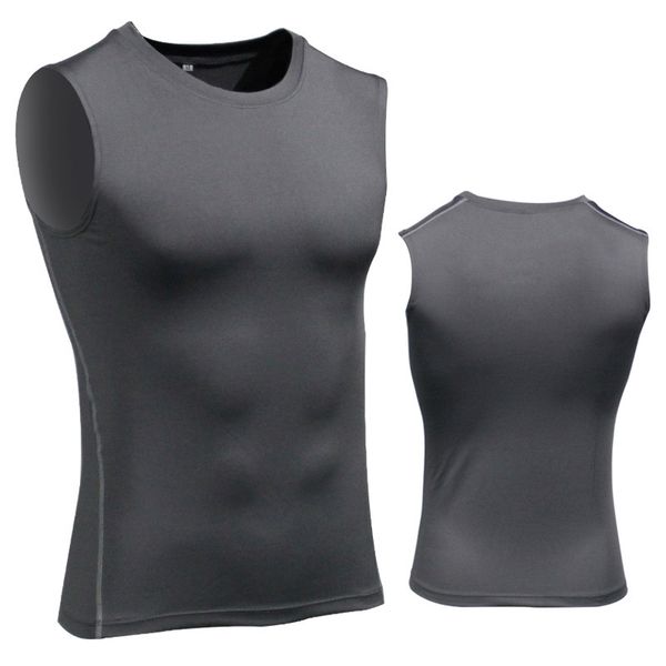 

2019 newly men compression quick drying t-shirt vest sleeveless stretch gym sports tank 19ing, Black;blue