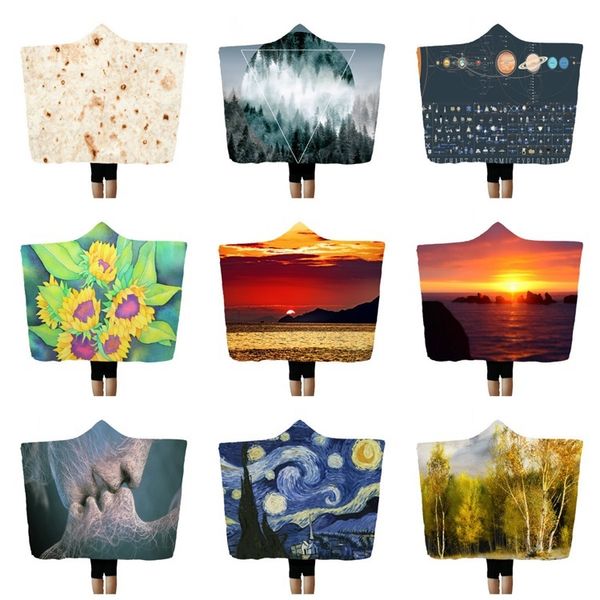 

nine different styles of cap cloak thickened magic cap blanket soft home warm blanket polyester cloak blanket t3i5254