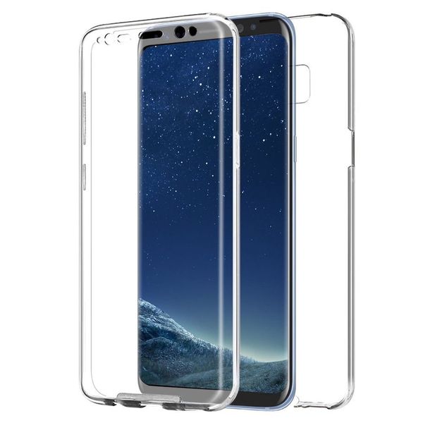 

360degree shockproof front back cover clear full body tpu protective case for samsung galaxy s8