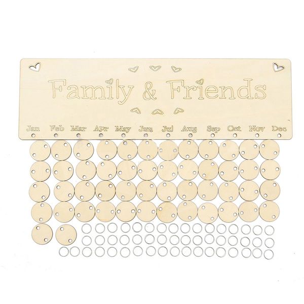 

wooden family birthday reminder plaque sign board calendar tags christmas gift
