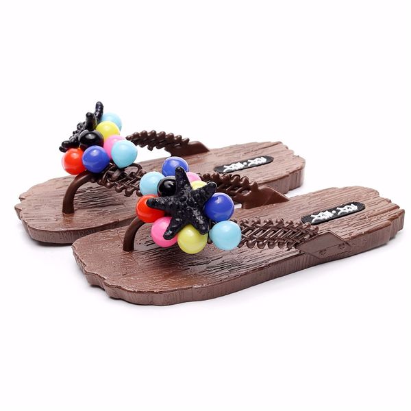 

women shoes sliper summer 2020 bohemia floral beach sandals wedge platform thongs slippers flip flops zapatos de mujer, Black
