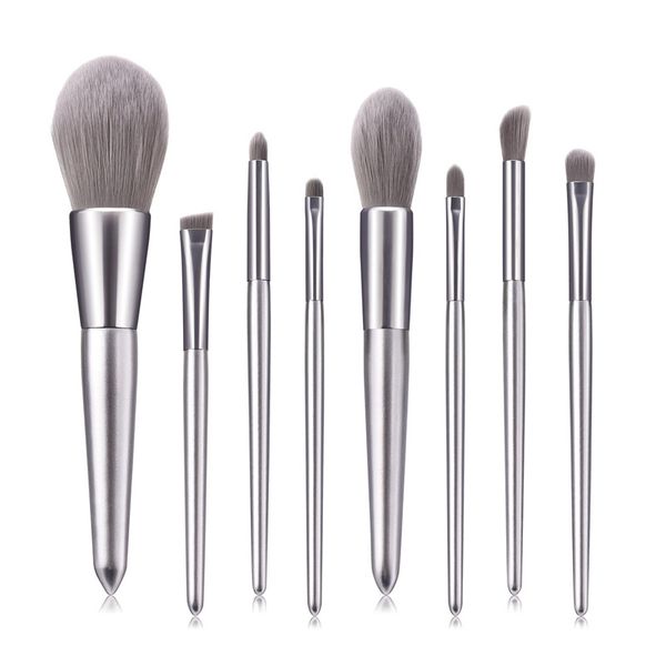 

Высокое качество 8PCS Кисти для макияжа Elegant серебра деревянная ручка тени порошок