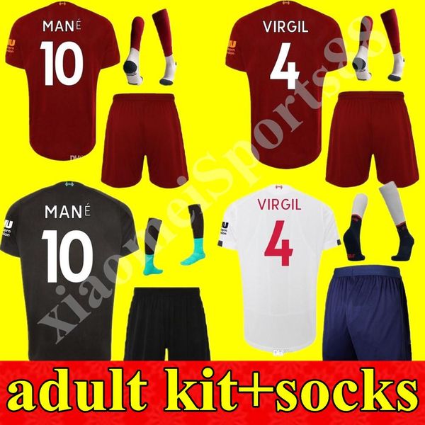 

maillots de football liverpoollvp kit mohamed minamino firmino soccer jersey 19 20 camiseta virgil keita men + kids 2020, Black;blue