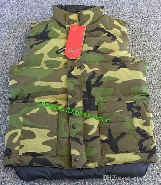 

высокое качество 100% канада бренд мужской жилет гусь вниз жилет жилет верхняя одежда пальто, Black;white