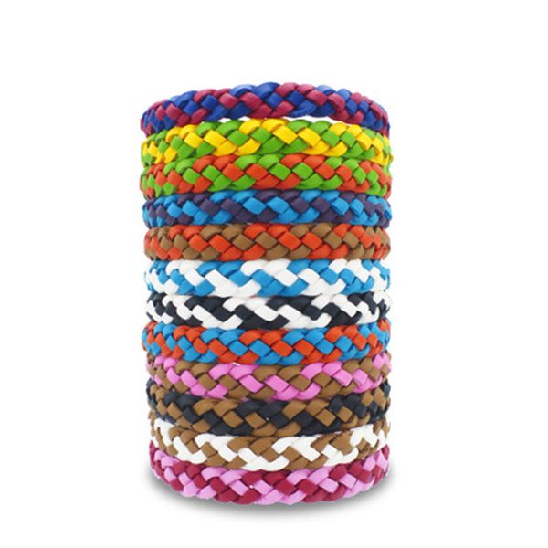 

mosquito repellent bracelet anti-mosquito woven bracelet insect repellent band for bug insect protection bracelet wholesale a fj638, Red;brown