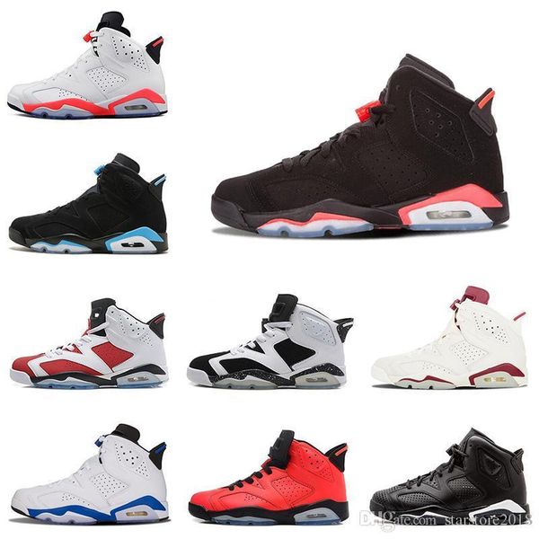 

6 прибытие новые 6s альтернативный злой бык черная кошка кармин баскетбол обувь мужская oreo высокий белый infared sport синий unc кроссовки