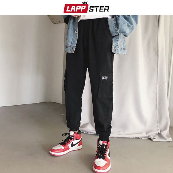 

мужчины япония streetwear black cargo pants 2019 комбинезоны мужские карманные sweatpants мужчины мода бегуны штаны цвета хаки брюки
