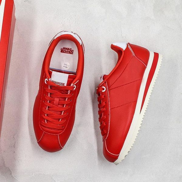 

2019 stranger things x classic cortez qs st vintage shoes red white fashion comfortable designer casual shoes l1, Black