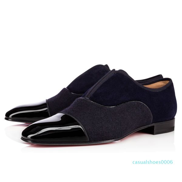 

brand fashion red bottom shoes alpha male flat genuine leather oxford shoes mens womens walking flats wedding party loafers 35-46, Black